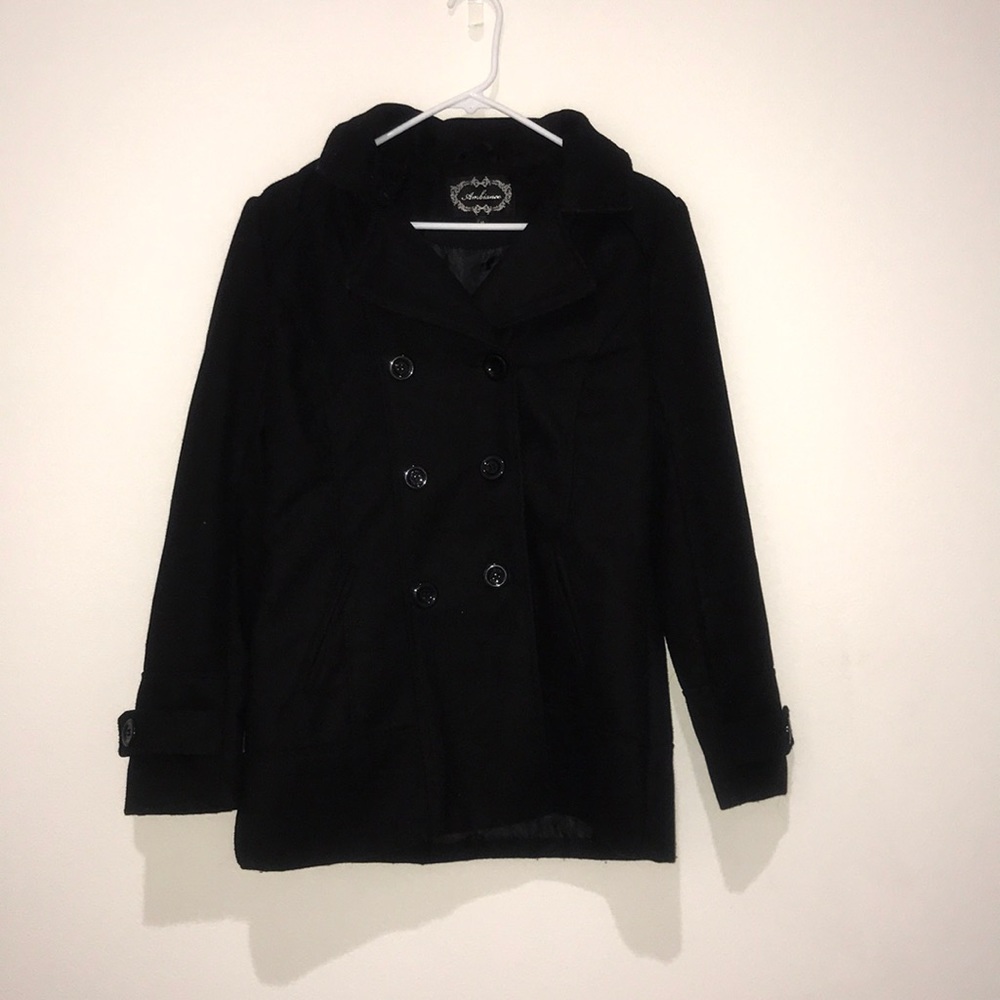 Black Hooded Peacoat